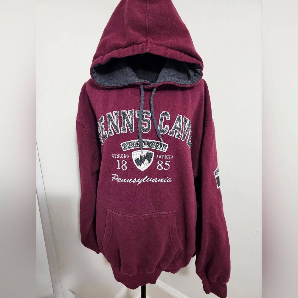 Penns Cave Maroon Hoodie